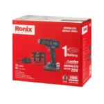 دریل پیچ گوشتی چکشی شارژی براشلس 20 ولت رونیکس مدل 8900